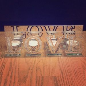 Glass candle decor LOVE